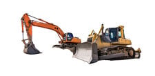 Excavator and Bulldozer